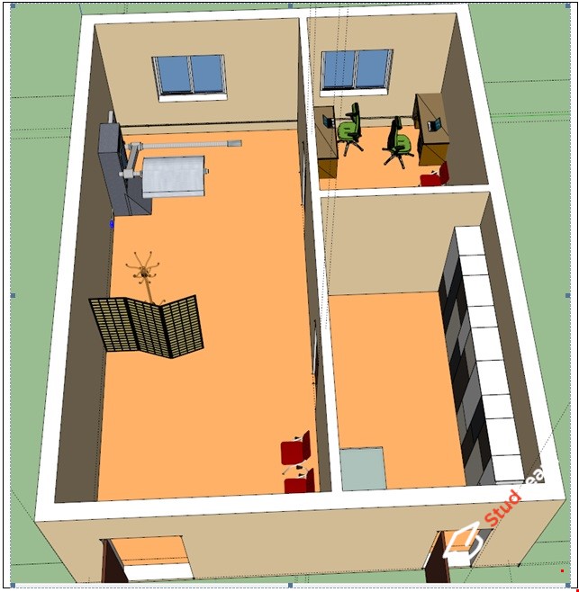 Разработка 3d модели рабочего кабинета (офиса) в Google SketchUp 